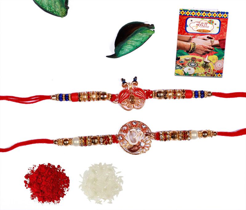 Rakhi Set  (includes 2 rakhi with a packet of roli , chawal)