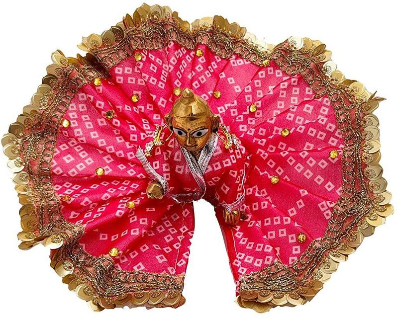 KRISHFEB Kanha ji/Laddugopal ji Dress for Krishna Janmashtami (Pink) Size-02 Dress  (Cotton)