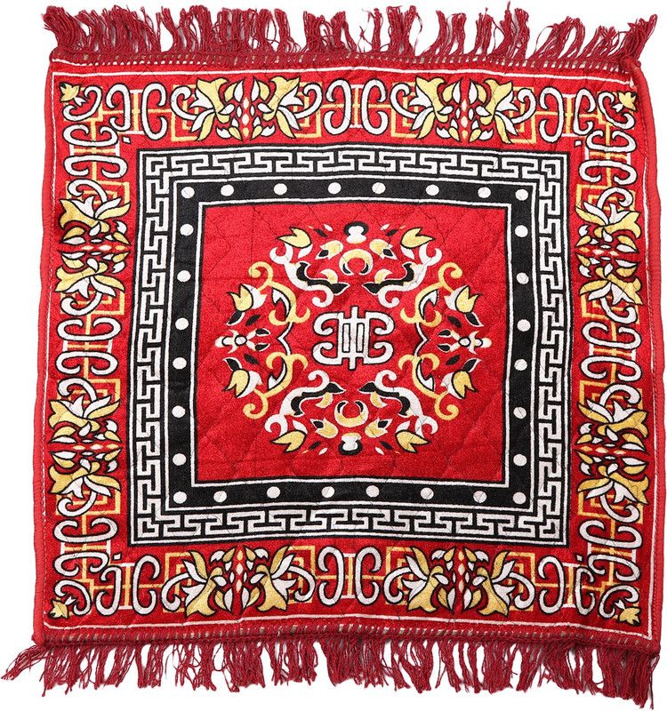E-Retailer Velvet Prayer Mat  (Black, Medium)