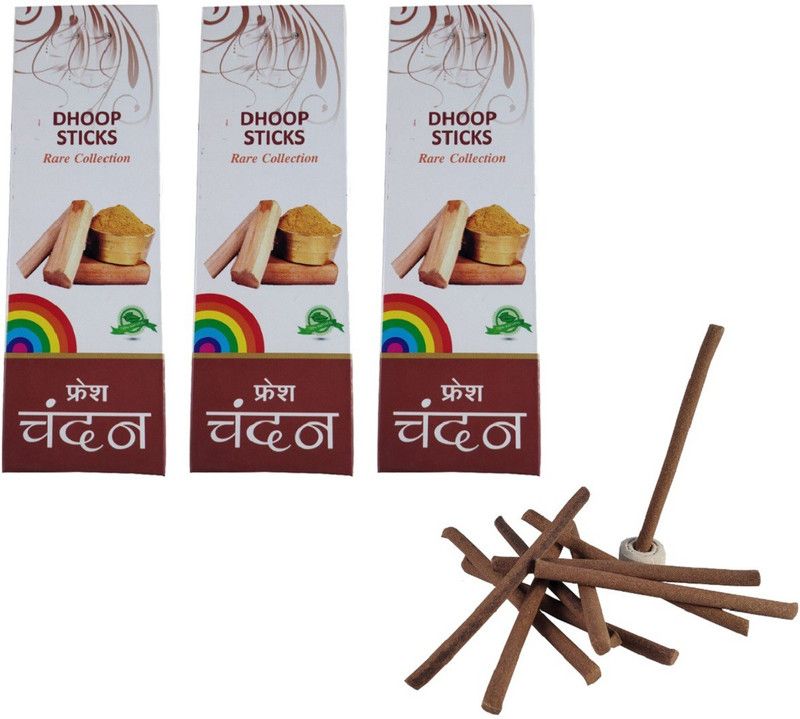 Utkarsh Rare Collection (Pack Of 3) Premium Fresh Sandal/chandan Scented Dry Dhoopbatti Incense Sticks Box Sandal Dhoop  (Pack of 3)