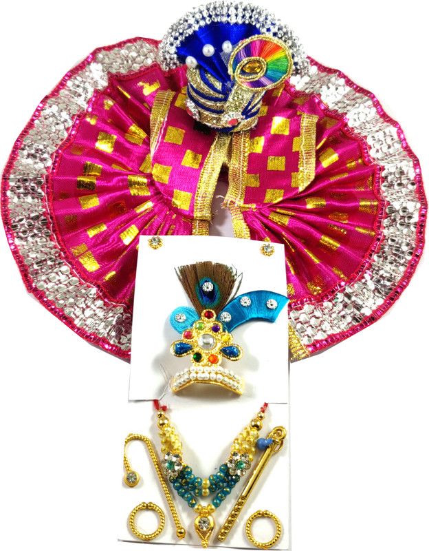 Kashish Trends 1 pc Laddu Gopal Dress With Jewelry Set ( Size No 3 ) Dress  (Silk)