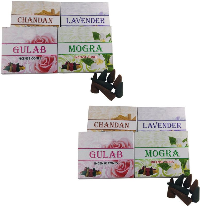 Uniqon (Pack Of 8) Multi-Fragrance Scented Premium Incense Divine Dry Dhoop Cones for Worship/pooja,Mediation,Spritual Purpose Dhoop  (Pack of 8)