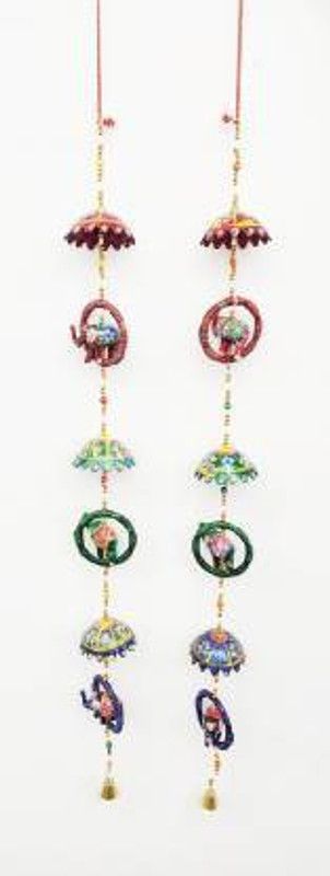Lomoniya Handicraft Rajasthani Elephant Hanging Toran 2 Line Door Hanging Toran Toran  (Paper Mache)