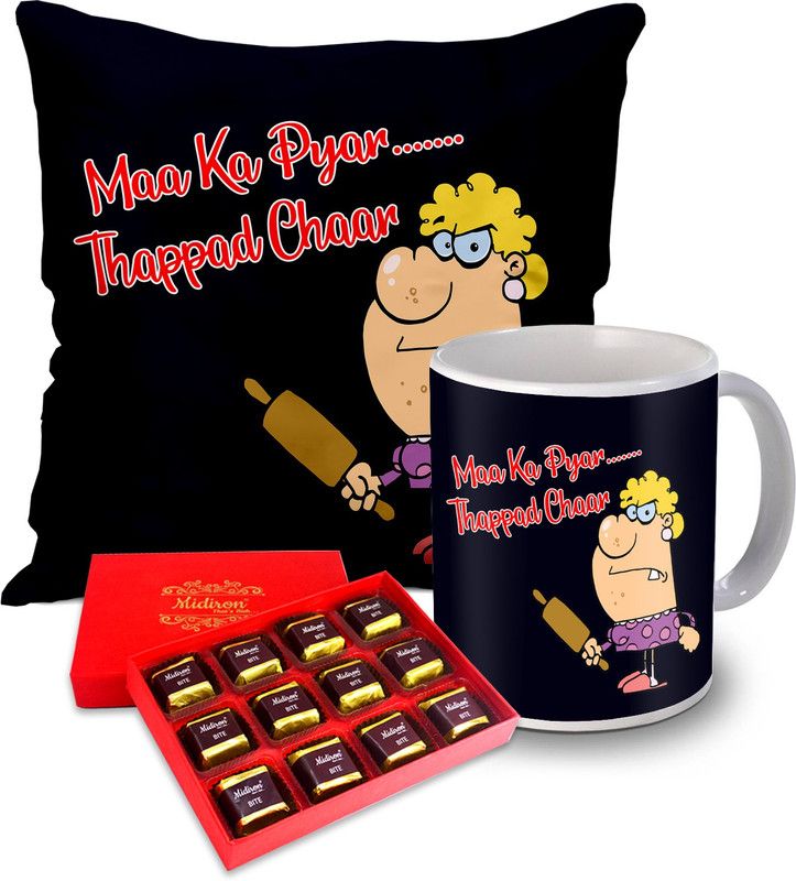 Midiron Gift for Mother| Chocolate Box | Coffee Mug | Cushion (16*16 Inch) on Mother’s Day, Birthday Anniversary IZ20ST-119 Ceramic Gift Box  (Multicolor)