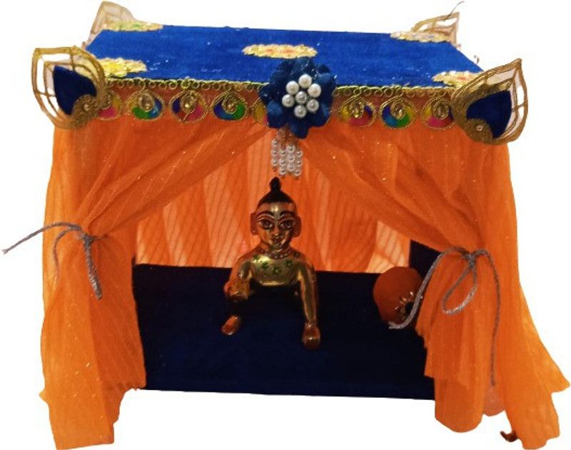 Kanha Wooden Pooja Chowki  (Multicolor)