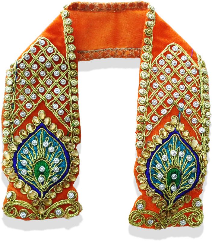 Shopperduniya Heavy Moti Work Dupatta for Idol | Deity Vastra Uparan for Puja Altar Cloth