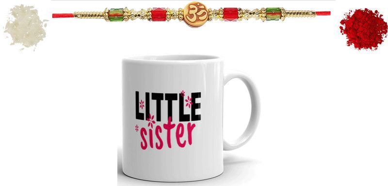 Mug Set  (1 Printed Coffee Mug With Rakhi , Roli , Chawal)
