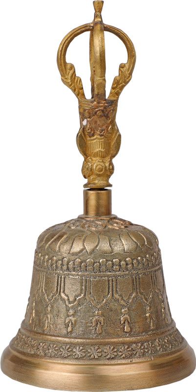 Tatvayog Pure Brass Pooja Prayer Bell Ghanti for Home and Temple Use for Festival Brass Garuda Bell (Religious Gift Item) Bronze Incense Holder  (Gold)