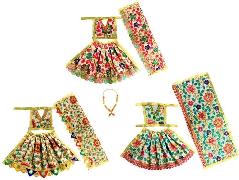 MountAlps Mata Rani Dress, made of Silk Cloth. Size: Choli: 3.5 Inch + Lehenga 6 Inch Dress  (Silk)