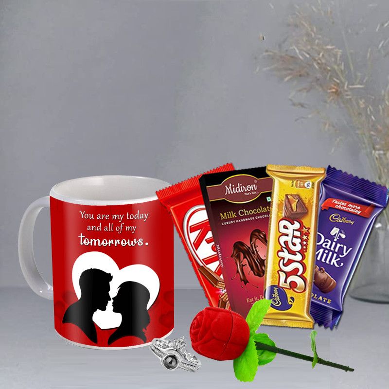 Midiron Romantic Gift Combo For Girl/Wife|Valentines Gift Hamper For Couple/Lover Ceramic Gift Box  (Multicolor)