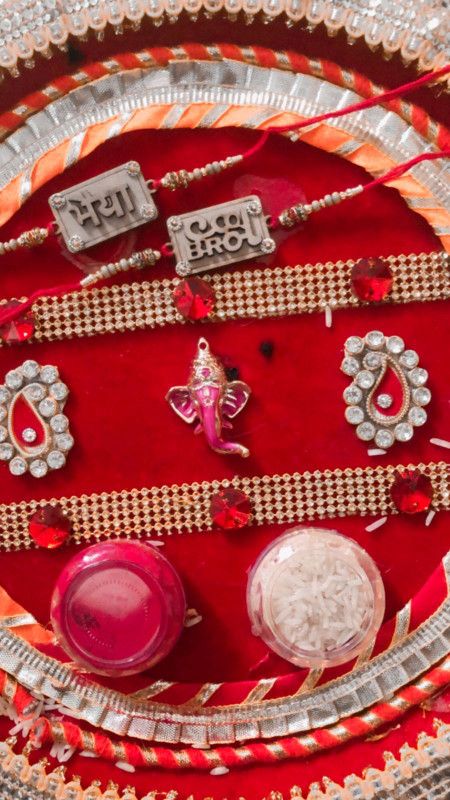 Rakhi Set  (1 Cool Bro & 1 Bhaiya Rakhi Set With Roli & Chawal Pack)