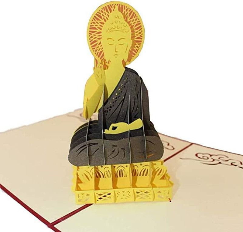 Lovcraft | Beautiful Greeting Cards |Lord Buddha 3D Popup Greeting Cards Greeting Card  (Colorful, Pack of 1)