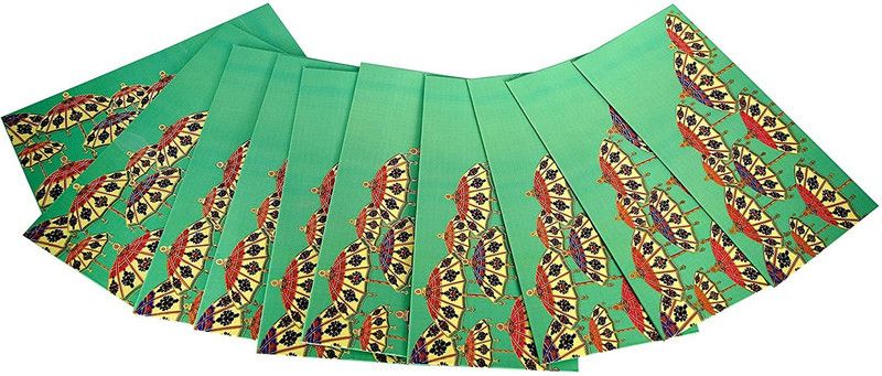 4Ever Umbrella Print Design Shagun Envelopes Velvet Feel | Pack of 10 | Green Color Envelopes  (Pack of 10 Green)