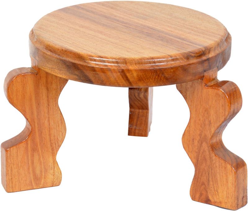 Ratha Wood Pooja Chowki  (Brown, Pack of 1)