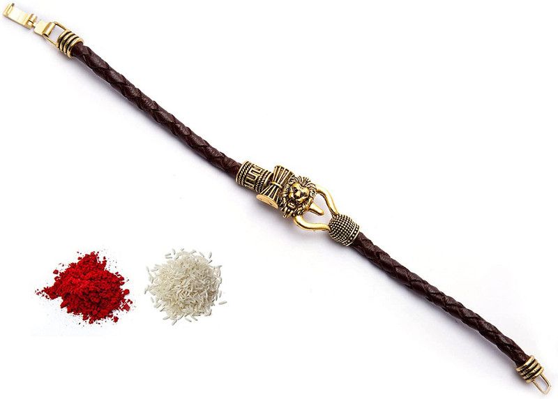 Rakhi, Chawal Roli Pack Set  (1pieces of rakhi/bracelet, Tilak Material)