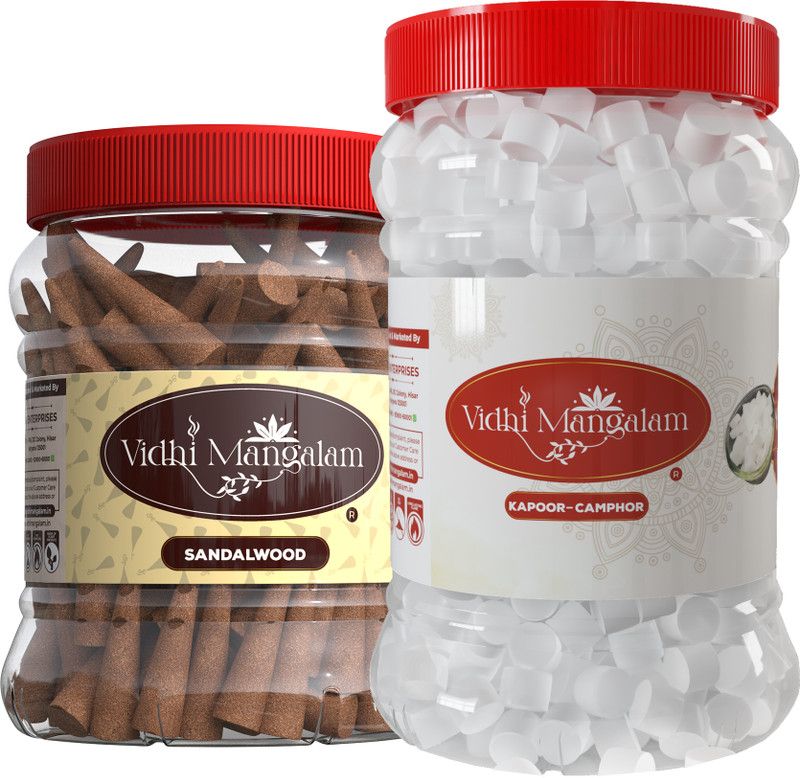 Vidhi Mangalam 1 Sandal Small Cone & 1 Kapoor (Big) Sandal Dhoop  (Pack of 2)