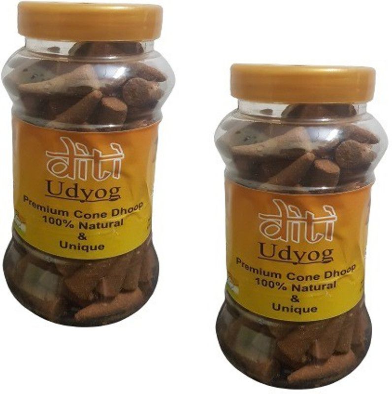 AryAyurveda Premium Natural Rose/Sandal Cone Dhoop 80-100 pcs (200 g)-Pack of 2 Rose, Sandal Dhoop  (Pack of 160)