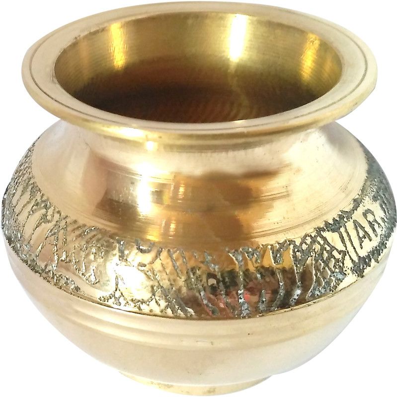 Shriram Traders Brass Lota Kalash/ Pooja Lota(Pitcher), Drinkware Brass Kalash  (Height: 3.6 inch, Gold)