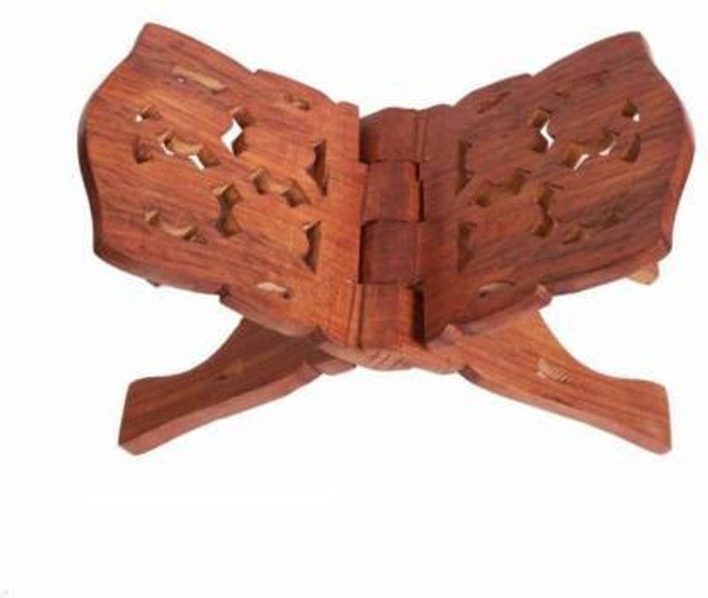 SBBCO Pooja Book Stand/Rehal/Wooden holy Book Stand/Wooden Book Stand/Ramayan - Geeta Stand Wooden Brown Rehal  (Width (Open) = 15 cm : Height (Open) = 28 cm)