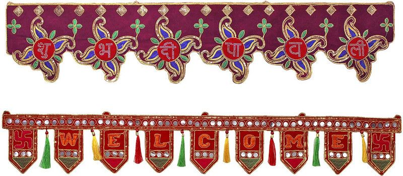 bandhan Velvet Toran/Bandarwal for home décor and pooja ghar decoration/ Bandarwal for home, ( 2 PCS Combo)-C31 Toran  (Velvet, Cotton)