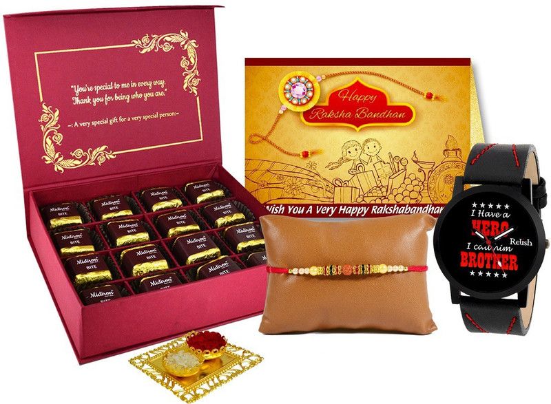 Midiron Rakhi Chocolate Gift for Brother / Bhaiya / Bhai |Rakshabandhan Gift-IZ2251-1 Plastic, Paper Gift Box  (Multicolor)