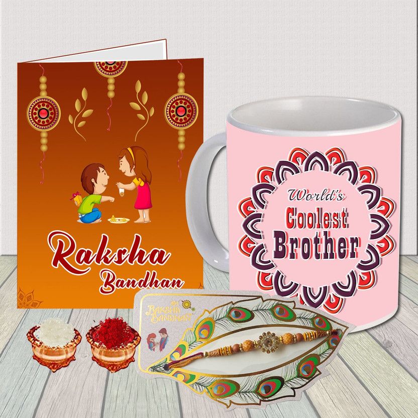 Coaster, Rakhi, Mug, Greeting Card Set  (1)