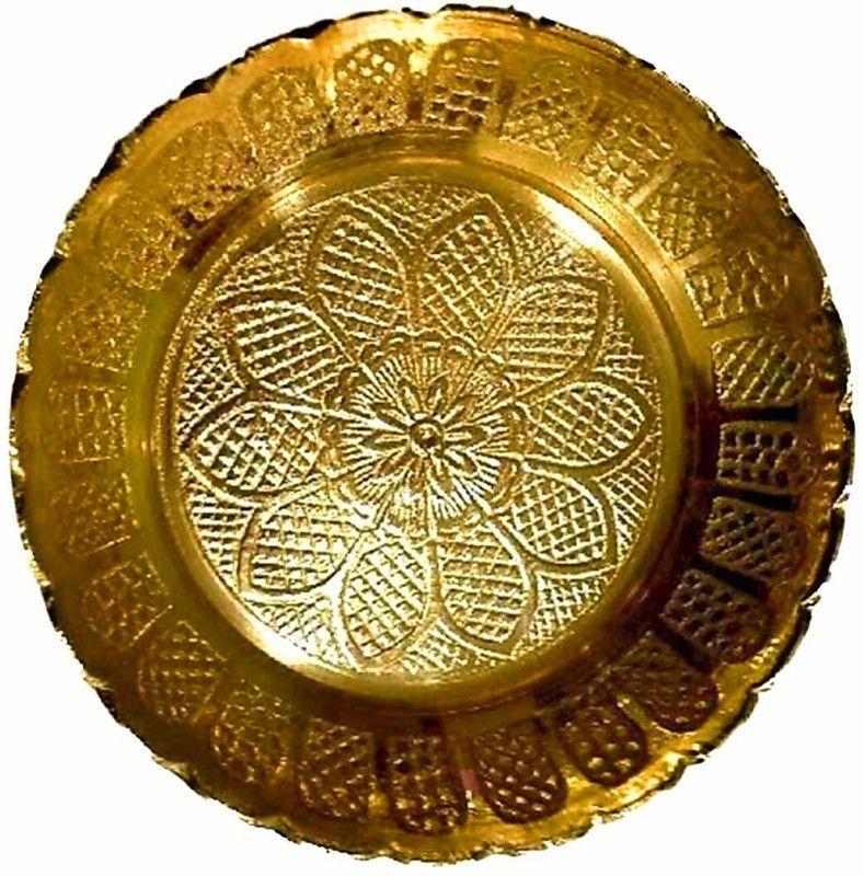 Krushnesh Creations KC-03-FLOWER-5 Brass  (1 Pieces, Yellow)