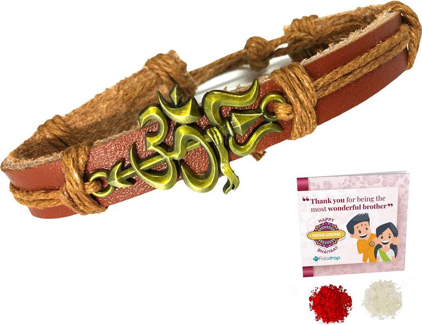 Rakhi, Greeting Card, Chawal Roli Pack Set  (1 Rakhi,Roli Chawal,1 Greating Card)