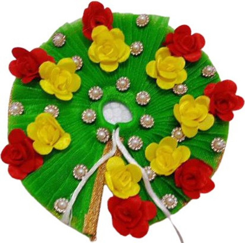 Kanha Laddu Gopal FESTIVAL Special HEAVY Designer FLOWER Dress With HEAVY MUKUT/Pagdi [Best For ALL Upcoming Festival/Season Special Dress] [DIWALI Special HEAVY Dress With Heavy MUKUT] Size 1 Handmade Premium Quality Dress  (Cotton)
