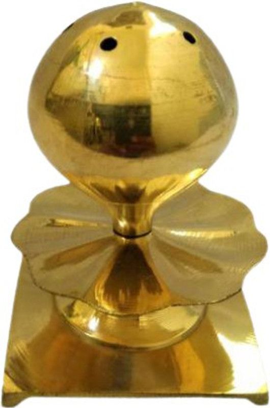 BRASSY Sambrani Loban Burner with holder for Purifying home gold colour Brass Incense Holder  (Gold)