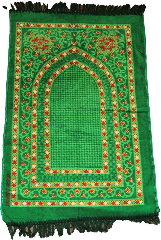 Baris Velvet Prayer Mat  (Green, Large)