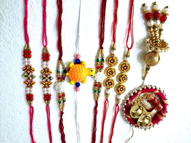 Rakhi, Chawal Roli Pack Set  (9)