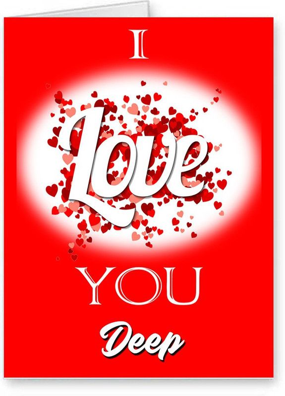 Midas Craft I Love You Deep Romantic Card Quotes 26 Greeting Card  (Red, Pack of 1)