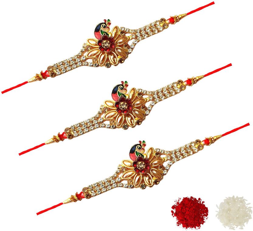 Rakhi Set  (designer Rakhi for bhai Brother Men for rakhi rakshabandhan (pack of 3) (R033))