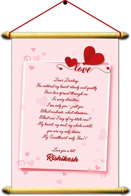 Midas Craft I Love You Rishikesh Wooden Scrolled Love Letter Quotes 02 Greeting Card  (Multicolor, Pack of 1)