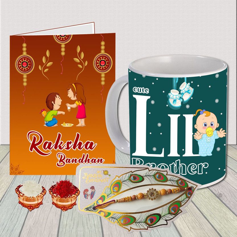 Chawal Roli Pack, Mug, Rakhi, Greeting Card Set  (1)