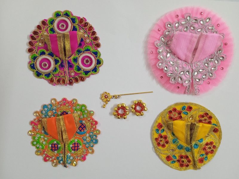 Sri Kunjbihari Shri Haridas Ladoo Gopal Dress  (Cotton)