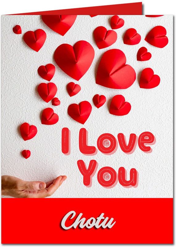 Midas Craft I Love You Chotu Romantic Card Quotes 27 Greeting Card  (Red, Pack of 1)