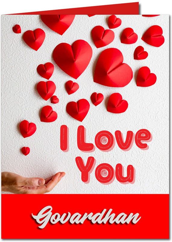 Midas Craft I Love You Govardhan Romantic Card Quotes 27 Greeting Card  (Red, Pack of 1)