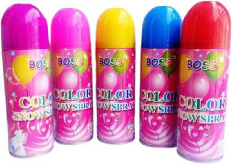 himanshu trading company Holi Snow Color Foam Gulal For Holi And Festivals Pack Of 5 Holi Color Powder Pack of 5  (Red, Yellow, Blue, Pink, 40 g)