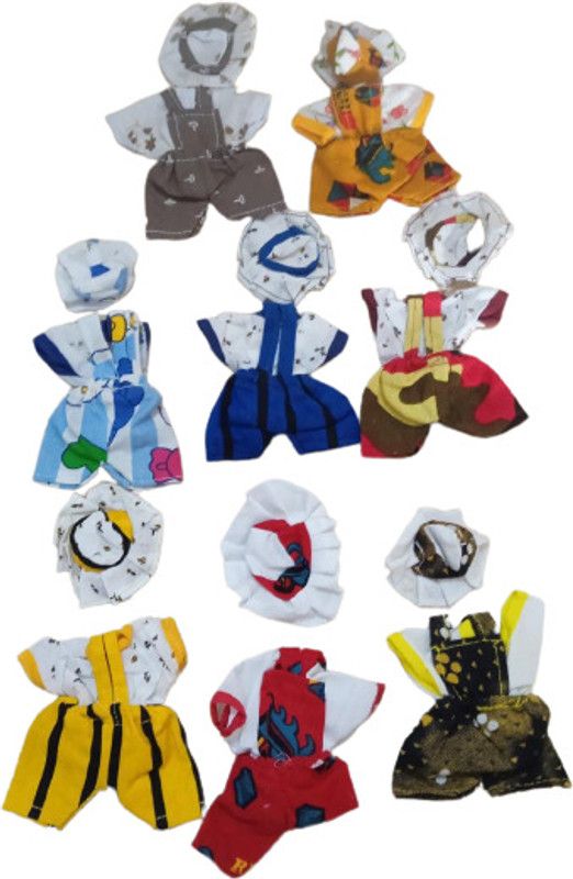 Shyam Diwane set of 8 laddu gopal ji cotton bib suit (size 4) Dress  (Cotton)