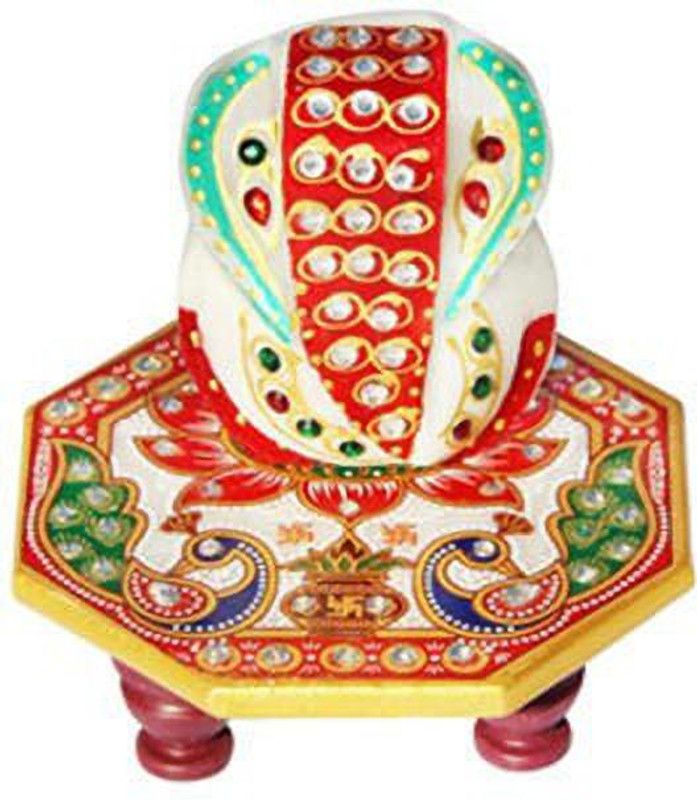 Sanskrite India Marble Chowki Ganesh Marble Pooja Chowki  (Multicolor, Pack of 2)