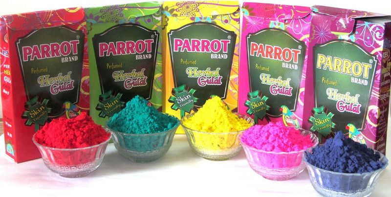 TOTA Holi Color Powder Pack of 5  (Yellow, Pink, Green, Red, Purple, 100 g)