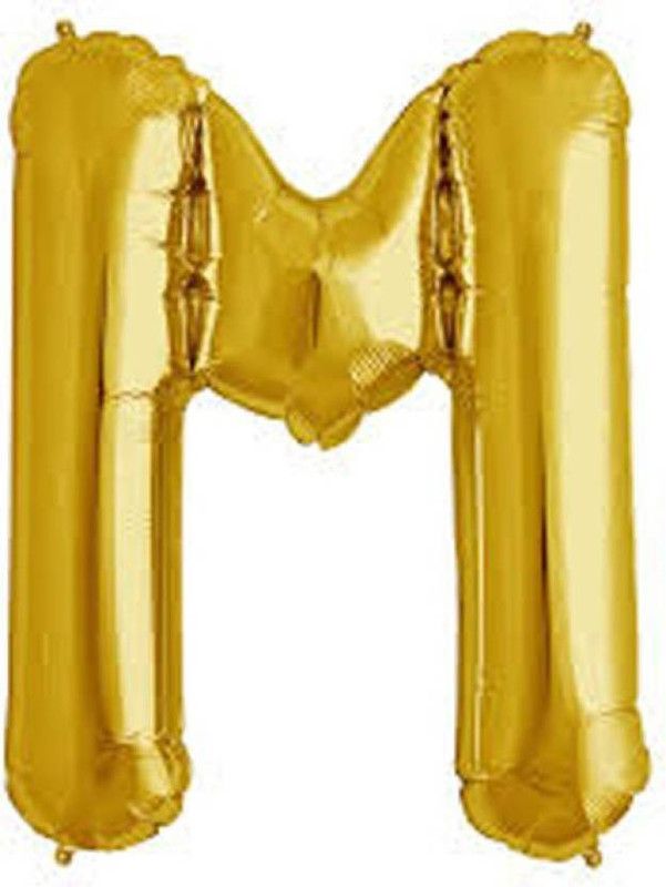 JMO27Deals Solid Golden Color Alphabet (M) 3D Foil Letter Balloon  (Gold, Pack of 1)
