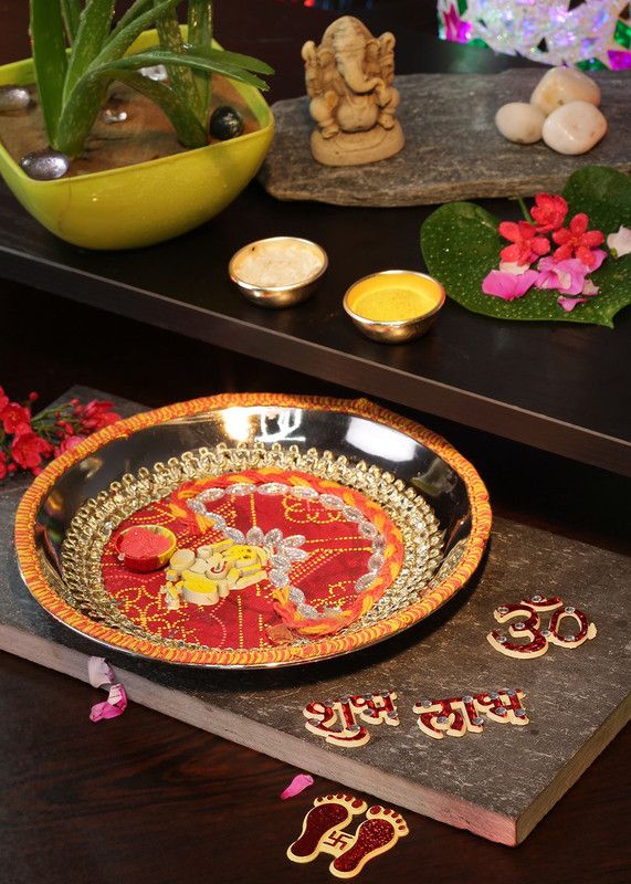 LITTLE INDIA Stainless Steel  (8 Pieces, Red)