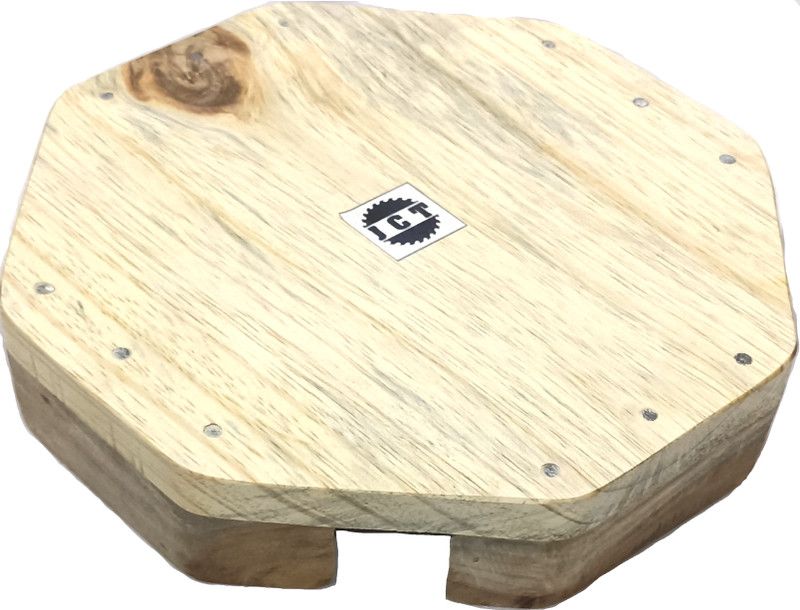 JCT AGRICO natural strong wooden all purpose octagon chowki with hard wood legs Wooden All Purpose Chowki  (Yellow, Pack of 1)