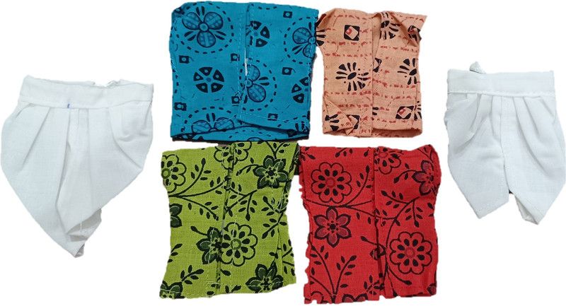 Sanwaria Sarkar Ladoo Gopal Ji Night Dress (Size -0no , 5pc set) Dress  (Cotton)