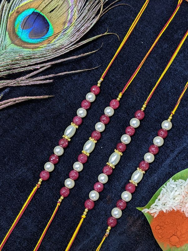 Chawal Roli Pack, Rakhi Set  (4 Rakhi, 1 Roli chawal)