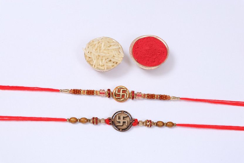 Rakhi, Chawal Roli Pack Set  (2 Rakhi || Roli Chawal)