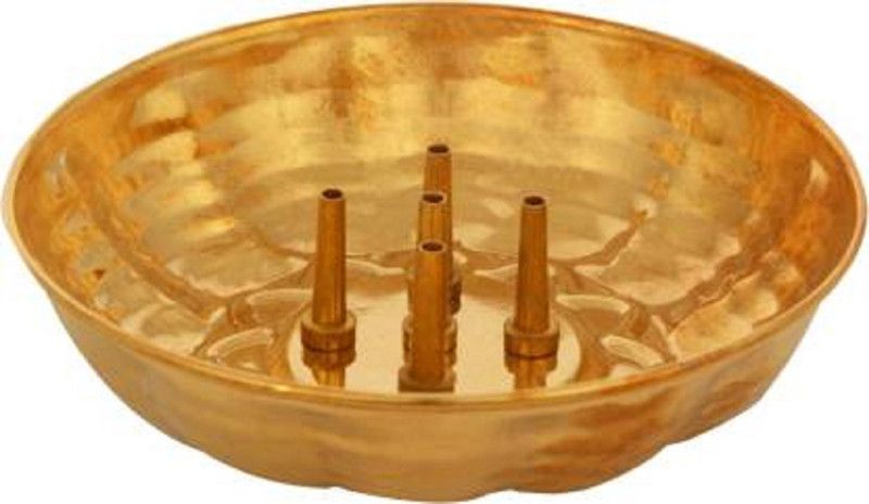 Brass Agarbatti Stand plate with Ash catcher Incense Holder Brass Incense Holder Brass Incense Holder  (Gold)
